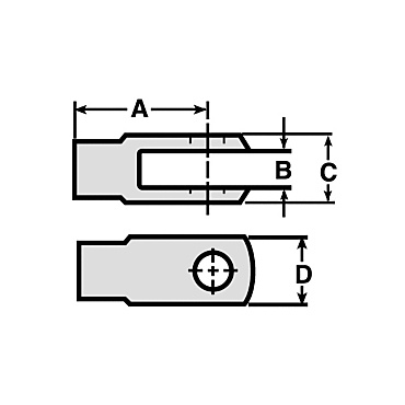 [1A9252] 1A-9252: 3/8-24" Internal Threaded Yoke Rod End